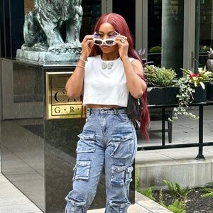 Cay High Rise Cargo Jeans